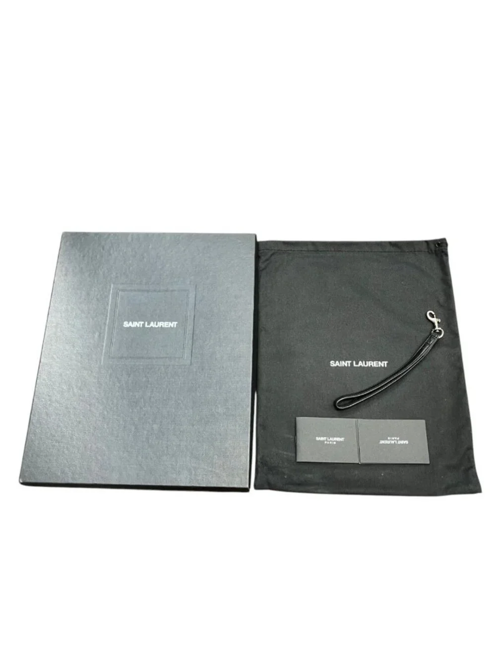 Saint Laurent Rive Gauche Clutch Canvas Leather